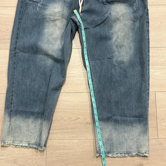 FT Cayanz Women's Elastic Waist Cropped Baggy Jeans Plus Size XXL - Picture 7 of 11